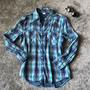 Aeropostale | Green-and- Blue flannel plaid shirt